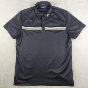 J. Lindeberg Short Sleeve Polo Shirt Men's XL Black Golf‎ Regular Fit Active